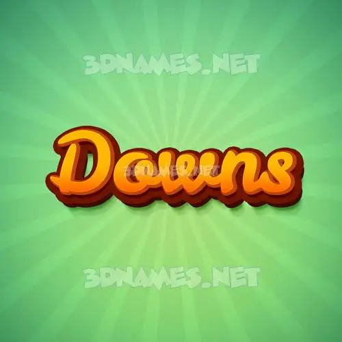 downs in Green Rays style - 3D name wallpaper
