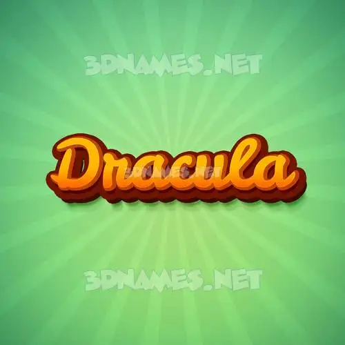 dracula in Green Rays style - 3D name wallpaper