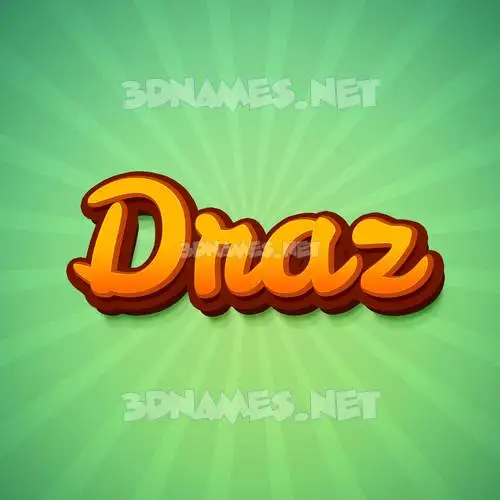 draz in Green Rays style - 3D name wallpaper