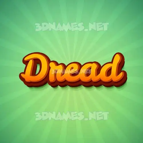 dread in Green Rays style - 3D name wallpaper