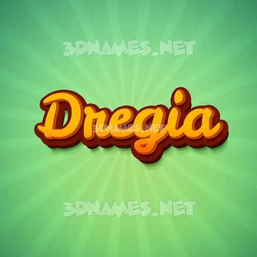 dregia in Green Rays style - 3D name wallpaper