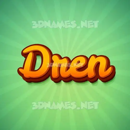dren in Green Rays style - 3D name wallpaper