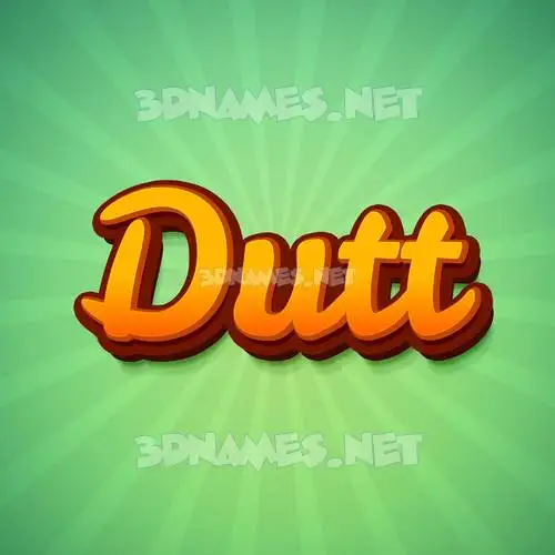 dutt in Green Rays style - 3D name wallpaper