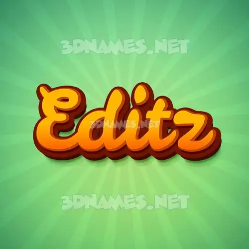 editz in Green Rays style - 3D name wallpaper