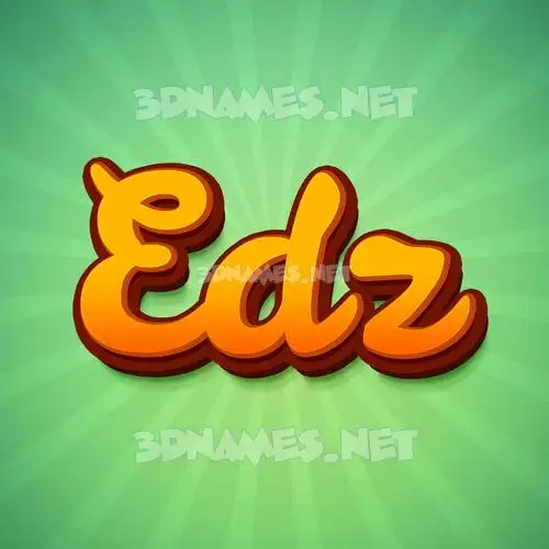 edz in Green Rays style - 3D name wallpaper