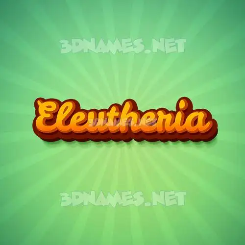 eleutheria in Green Rays style - 3D name wallpaper