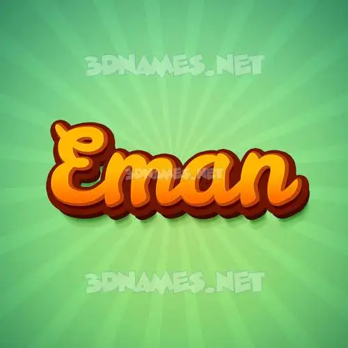 eman in Green Rays style - 3D name wallpaper