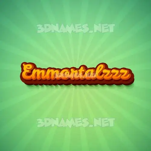 emmortalzzz in Green Rays style - 3D name wallpaper