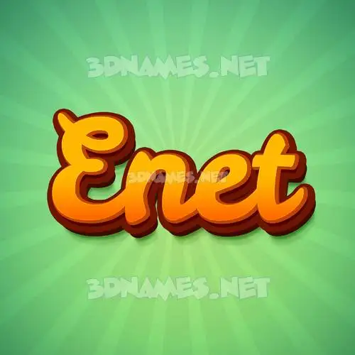 enet in Green Rays style - 3D name wallpaper