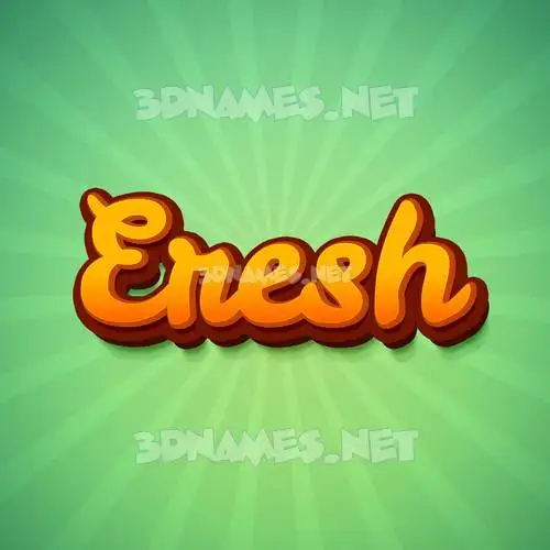 eresh in Green Rays style - 3D name wallpaper