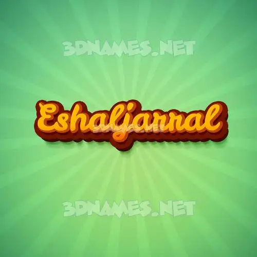 eshaljarral in Green Rays style - 3D name wallpaper