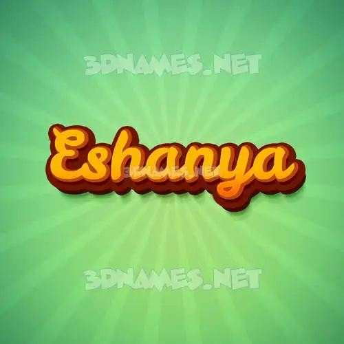 eshanya in Green Rays style - 3D name wallpaper