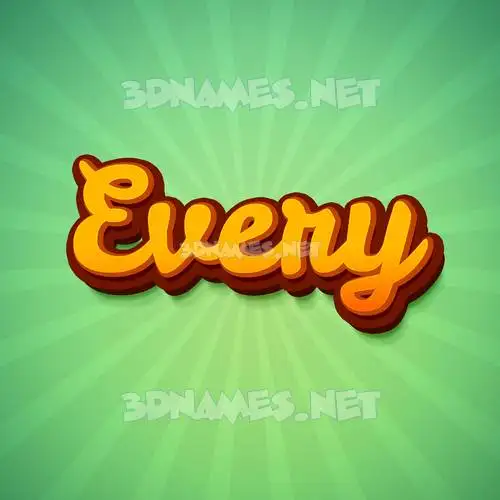 every in Green Rays style - 3D name wallpaper