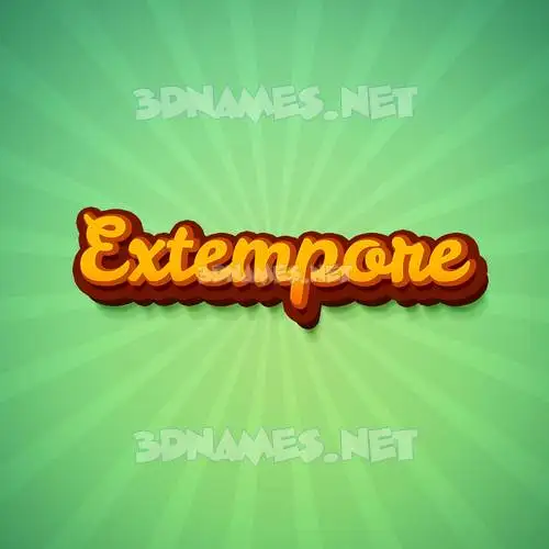 extempore in Green Rays style - 3D name wallpaper