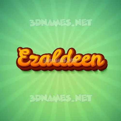 ezaldeen in Green Rays style - 3D name wallpaper