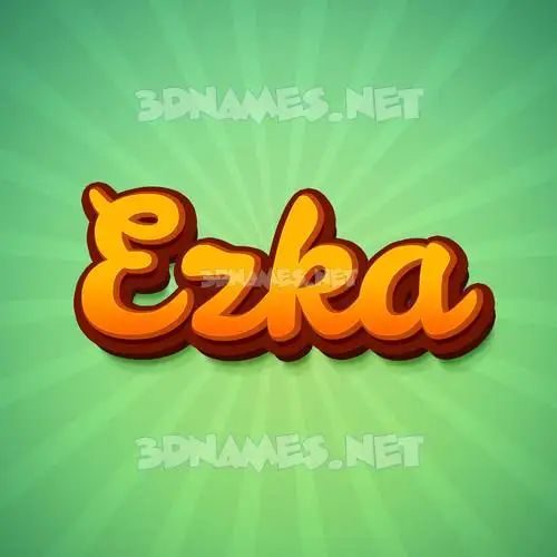 ezka in Green Rays style - 3D name wallpaper