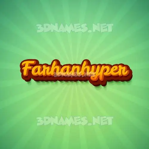 farhanhyper in Green Rays style - 3D name wallpaper