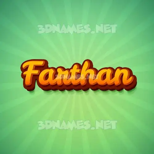farthan in Green Rays style - 3D name wallpaper