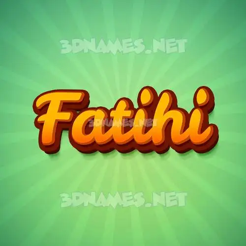 fatihi in Green Rays style - 3D name wallpaper