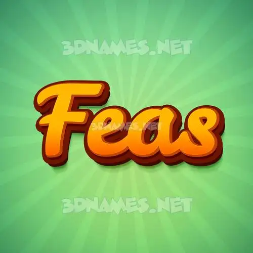 feas in Green Rays style - 3D name wallpaper
