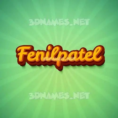 fenilpatel in Green Rays style - 3D name wallpaper