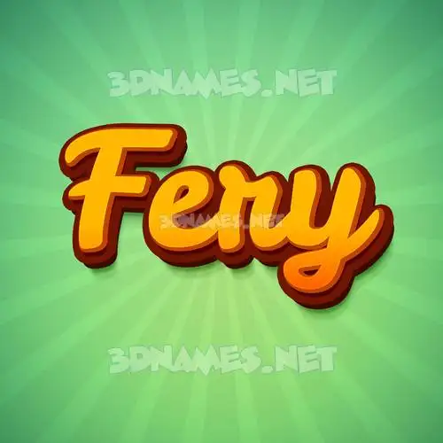 fery in Green Rays style - 3D name wallpaper fery in Green Rays style - 3D name wallpaper