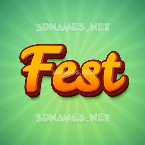 fest in Green Rays style - 3D name wallpaper