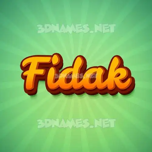 fidak in Green Rays style - 3D name wallpaper