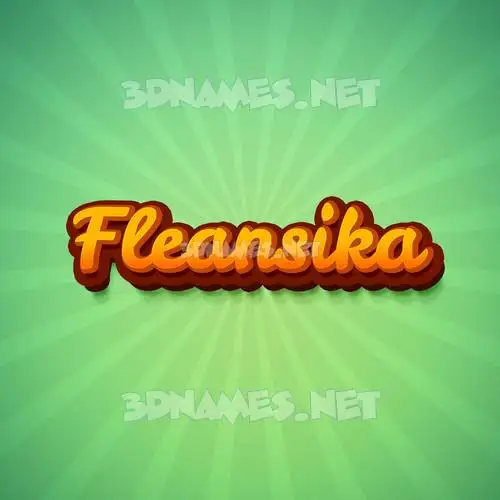 fleansika in Green Rays style - 3D name wallpaper