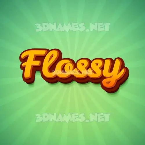 flossy in Green Rays style - 3D name wallpaper