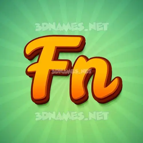 fn in Green Rays style - 3D name wallpaper