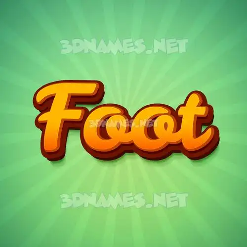 foot in Green Rays style - 3D name wallpaper