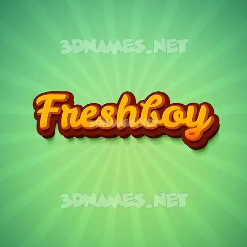 freshboy in Green Rays style - 3D name wallpaper