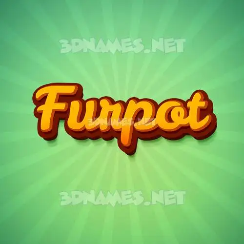 furpot in Green Rays style - 3D name wallpaper