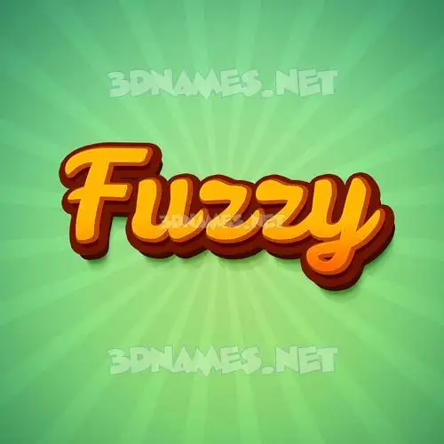 fuzzy in Green Rays style - 3D name wallpaper