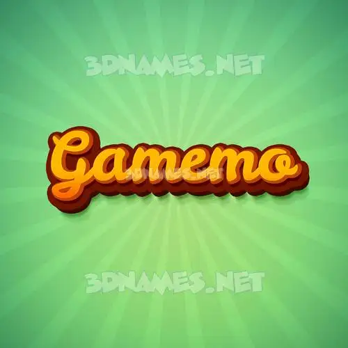 gamemo in Green Rays style - 3D name wallpaper