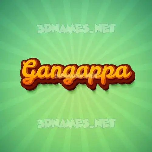 gangappa in Green Rays style - 3D name wallpaper