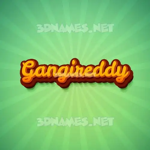 gangireddy in Green Rays style - 3D name wallpaper