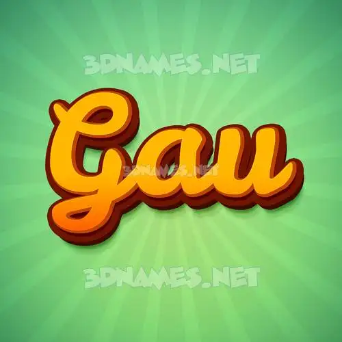gau in Green Rays style - 3D name wallpaper gau in Green Rays style - 3D name wallpaper