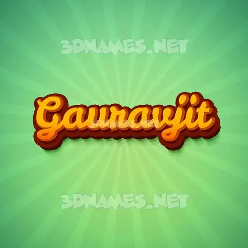 gauravjit in Green Rays style - 3D name wallpaper