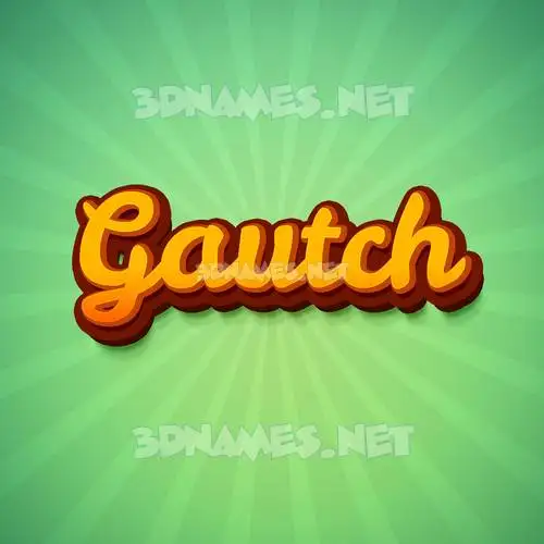 gautch in Green Rays style - 3D name wallpaper
