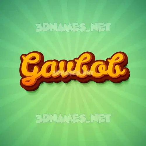 gavbob in Green Rays style - 3D name wallpaper