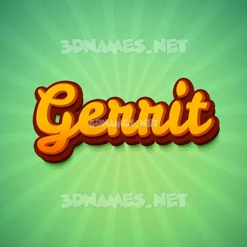 gerrit in Green Rays style - 3D name wallpaper