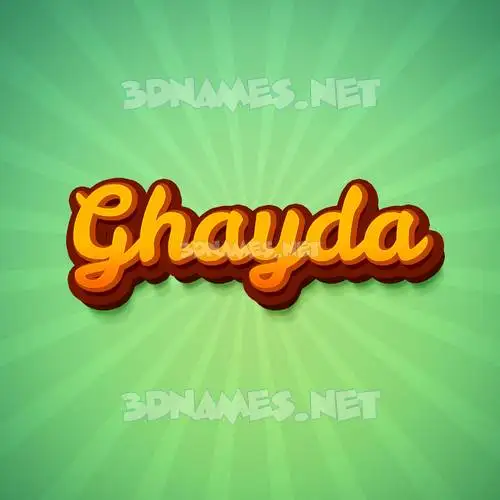 ghayda in Green Rays style - 3D name wallpaper