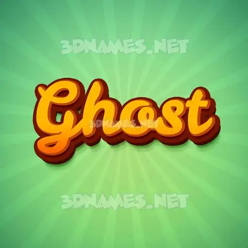 ghost in Green Rays style - 3D name wallpaper