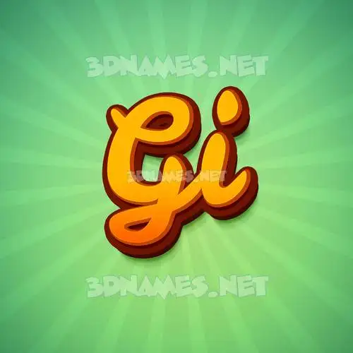 gi in Green Rays style - 3D name wallpaper gi in Green Rays style - 3D name wallpaper