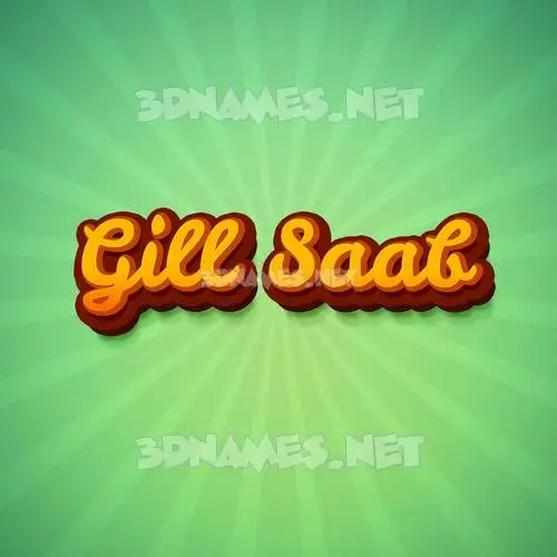 gill saab in Green Rays style - 3D name wallpaper gill saab in Green Rays style - 3D name wallpaper