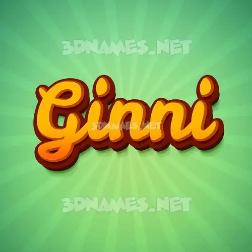 ginni in Green Rays style - 3D name wallpaper