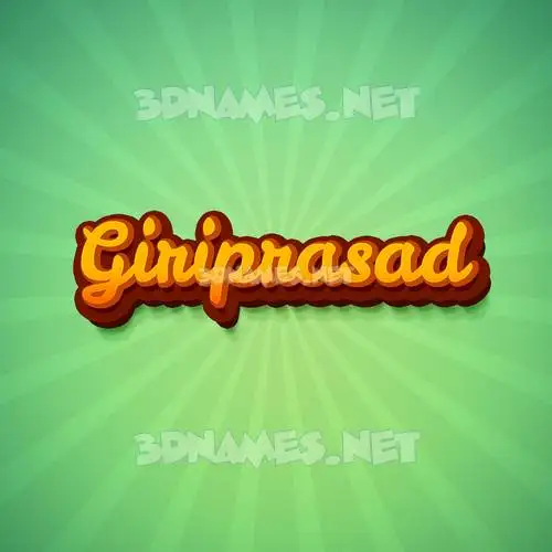 giriprasad in Green Rays style - 3D name wallpaper