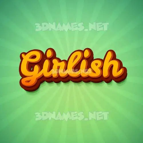 girlish in Green Rays style - 3D name wallpaper